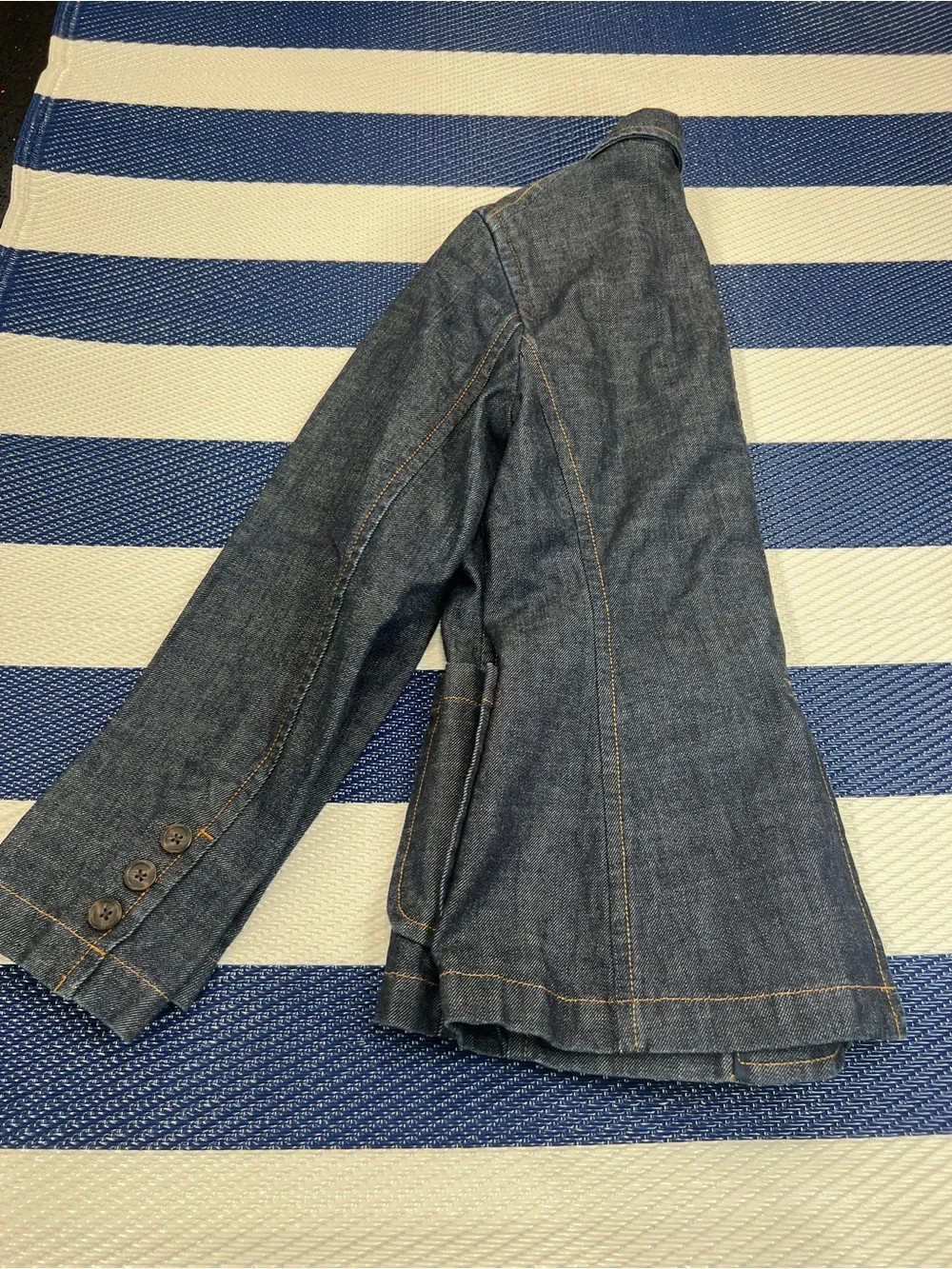 GAP Dark Wash Denim Blazer Jacket Women’s Structured Jean Jacket Sz 8 - Picture 8 of 11